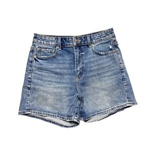 American Eagle Womens Size 4 Highest Rise Baggy‎ Denim Jean Shorts Blue Casual